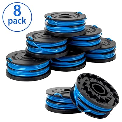 X Home Weed Eater String Spools Compatible with Greenworks G-max 40V Trimmer 2900719 2101602 2101602A Cordless Edger Replacement Spool Refills Parts, 2 x 10ft 0.065 inch Auto-Feed Dual Line (8 Pack)