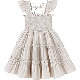 YOUNGER TREE Toddler Girl Dress Baby Girls Summer Clothes Ruffle Sleeve Floral Smock Beach Boho Dresses Sundress