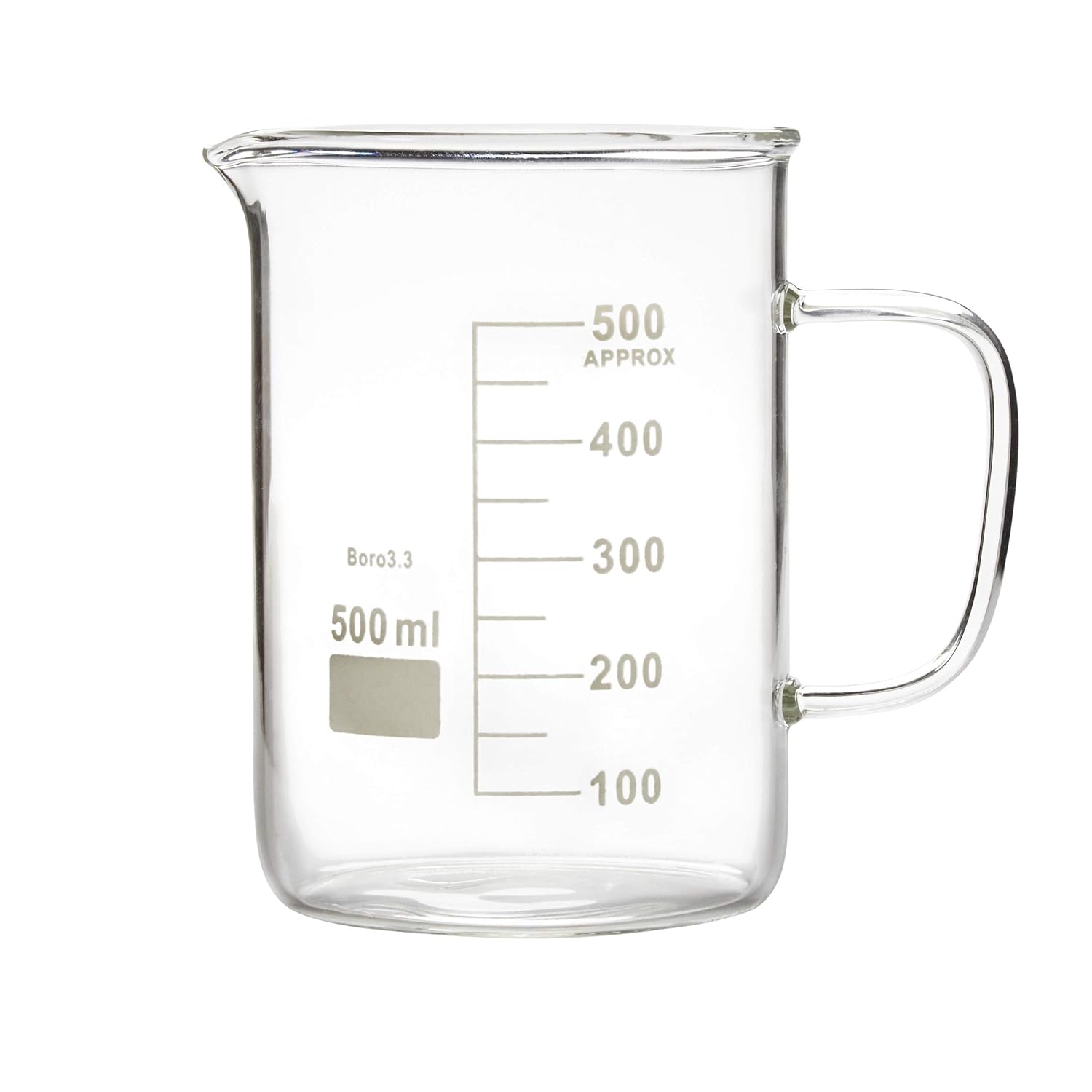 Microyn Glass Beaker With Handle Beaker Mug With Pouring Spout 500ml 16 9oz Amazon Com Industrial Scientific