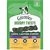 Greenies Occupy Twists Natural Dog Treats Large Breed Size Dog Chews Long Lasting Chicken Flavor, 8.55 oz. Pack, 4 Count