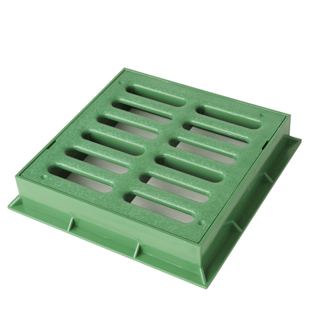 First Plast tgnp20 V-y Frame with Grill pedonabile in PVC, Green, 200 x 200 mm