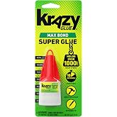 Krazy Glue Max Bond Strong Super Glue, Clear Gel No Run Formula (5g) | Precision Tip for Easy Application, Strong Adhesive Bonds Wood, Plastic, Metal, Ceramic, Rubber, Leather in Seconds