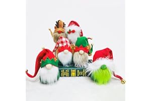 BWFY 6PC Christmas Gnomes Plush with Bell Cute Lazy Elf Santa Tomte Swedish Gnome for Christmas Table Tiered Tray Shelf Decorations, Handmade Xmas Gifts, Holiday Home Party Ornaments