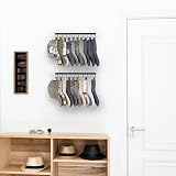 Mkono Hat Rack Wall Mount Set of 2 - 20 Cap Holder Organizer, Metal Closet view 2