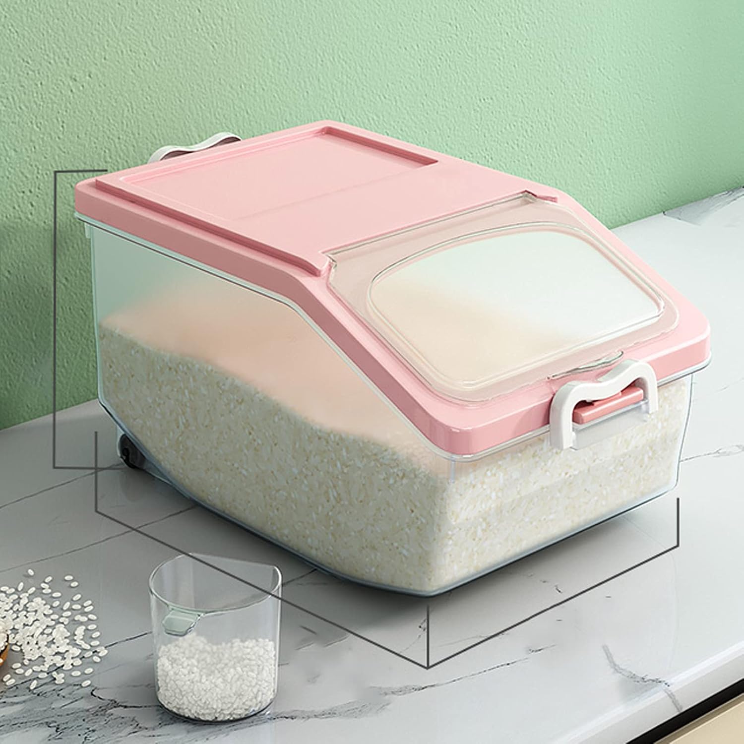 Rice Storage Container Large Airtight Food Container WithLid And, BPA Free Plastic Storage Bin