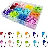 Urmspst 180PCS Stitch Markers, Knitting Crochet Locking Markers, Stitch Needle Clip Counter for Knitting Sewing Stitching, 12