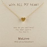 MaLove Lovely Simple Daily Dainty Small Tiny Delicate Sweet Heart Inspirational Pendant Necklace Handmade Pendant Necklace Jewelry Gift for Women
