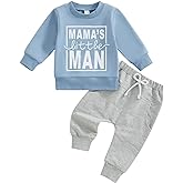citgeett Toddler Baby Boy Sweatshirt Outfit Mamas Little Man Long Sleeve Shirt Jogger Pants Fall Outfits Winter Clothes Set