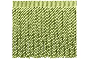DÉCOPRO 6" (15cm) Decorative Bullion Fringe Trim|Basic Collection|Traditional Satiny Finish # BFS6, Spring Green #L43 (Light Yellow Green) Sold by The Yard (36"/3 ft/0.9m)