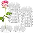WUWEOT 12 Pack Plastic Flower Frog Pin Holder, 2.7" Clear Ikebana Kenzan Floral Arrangement, Japanese Round Flower Fixed Tool