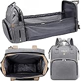 BUMBLE BEE BABIES Premium Diaper Bag with Changing Station Baby Essentials Travel Backpack for Baby Girl & Boy Newborn Essentials, Ideal Gift for Baby & Registry Search Item (Gray)