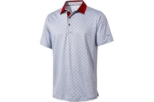 M MAELREG Men's Golf Polo Shirts Short Sleeve Striped Performance Moisture Wicking Dry Fit Golf Shirts for Men