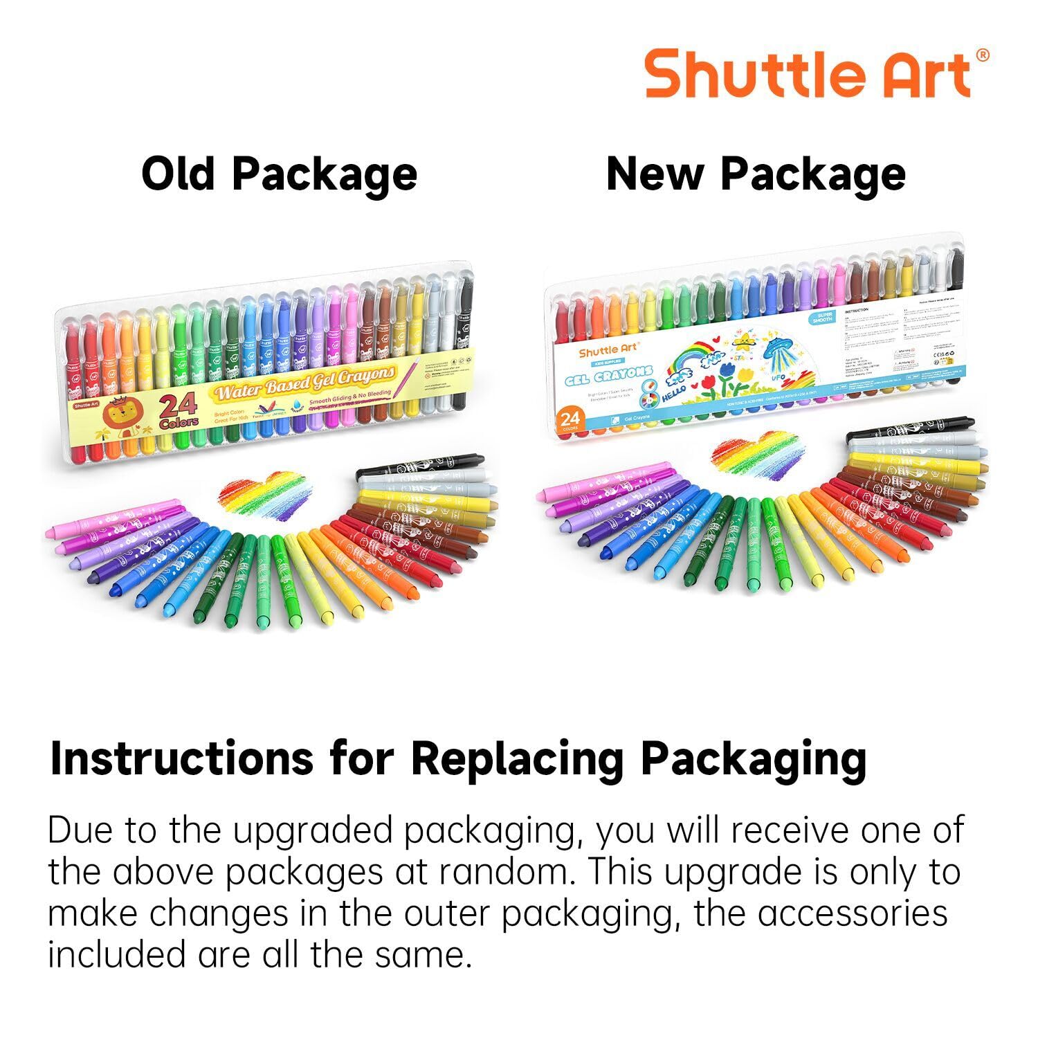 Shuttle Art 24 Colors Gel Crayons for Toddlers, Non-Toxic Crayons Set for Kids Children Coloring, Crayon-Pastel-Watercolor Effect, Ideal for Paper