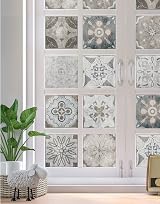 Tile Stickers 24pcs 10x10cm Grey Self-Adhesive Waterproof Oil-Proof Kitchen view 6