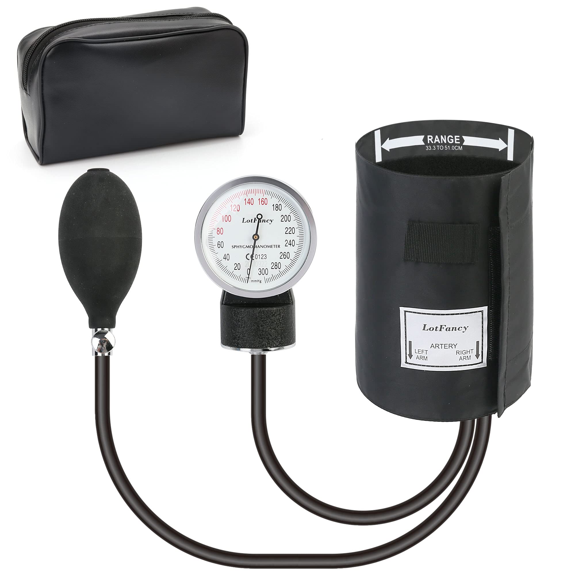 Photo 1 of LotFancy Aneroid Sphygmomanometer, Large Adult Cuff (13" to 20"), Professional Manual Blood Pressure Monitor, Nurse BP Monitor, Durable Carrying Case Included, L Cuff