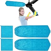 4 PCS Ceiling Fan Duster Kits,100% Microfibre Fan Blade Cleaner for high Ceiling Fan Blades.Machine Washable and Reusable,Includes 2 Ceiling Fan dusters and 2 Microfibre Towels (Blue)