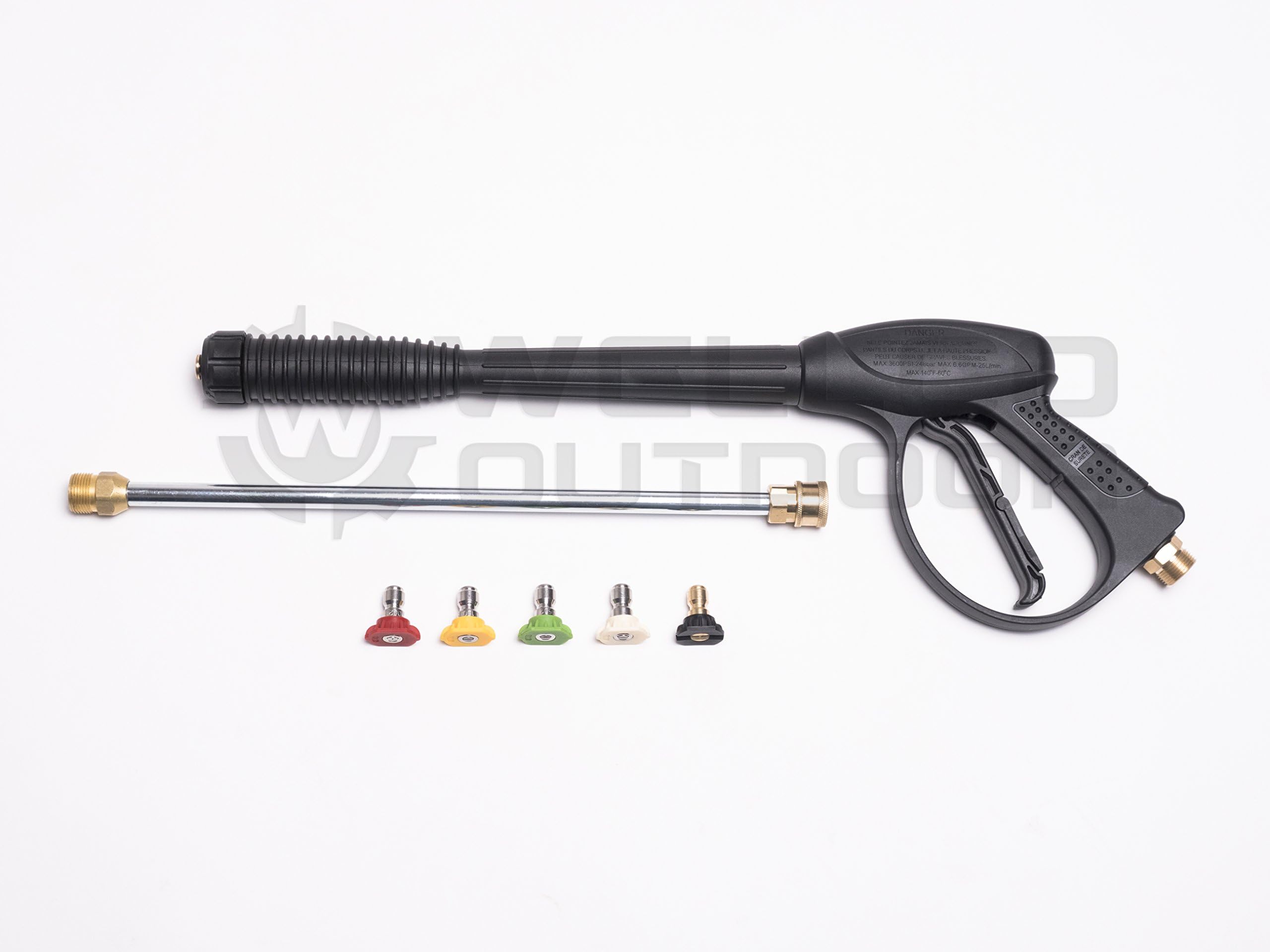PREMIUM Pressure Washer 7-Parts Replacement Kit with ACCESSORIES! 5 CLICK CONNECT TIPS, 3000psi Spray Gun, 16" Wand/Lance. Upgrade your Honda Excell & Troybilt Pressure Washers!