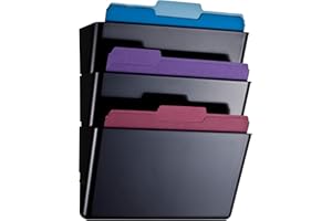 Officemate Lot de 3 dossiers muraux recyclés, format lettre, noir, 26092