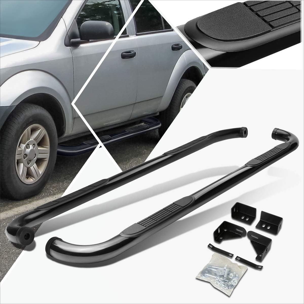 3 Inches Black Running Board Side Step Nerf Bar Compatible