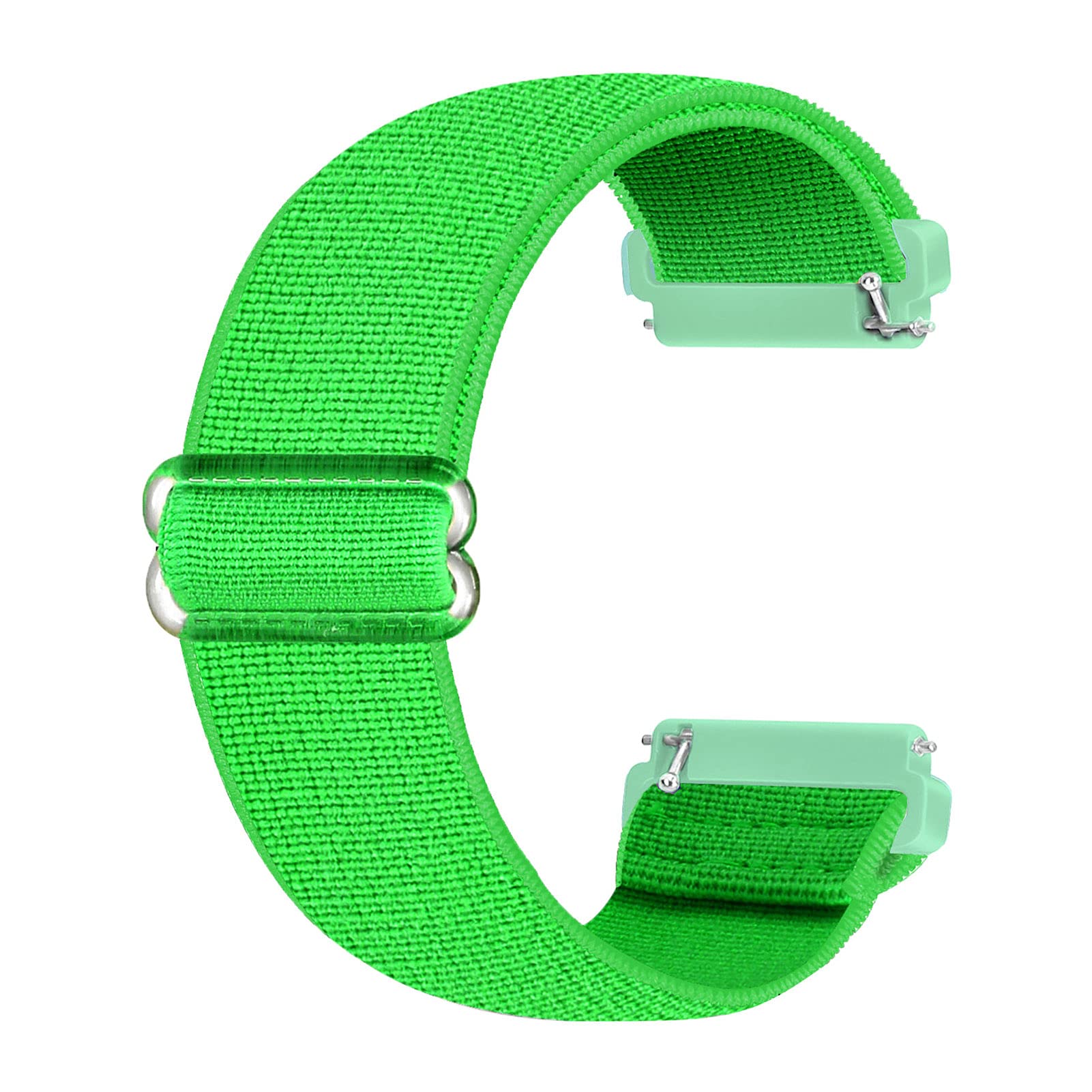 Ecogbd Elastic Replacement Strap Compatible with Fitbit Versa, Versa Lite, 2, Soft Fabric Nylon Wrist Strap for Women Men, Green, 4.5 - 12 inches