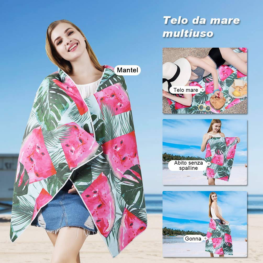 VBIGER Telo Mare Asciugamani Mare Abbigliamento da Mare Telo Mare Donna Bikini Coprire (Anguria)