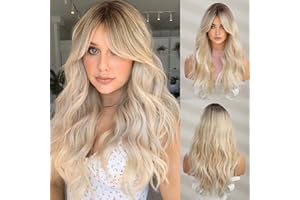 HAIRCUBE Long Wavy Wigs for Women,Synthetic Hair Wig for Daily