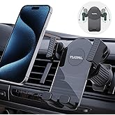 Upgrade Phone Holder Car, [Auto Clamp & Transparent Panel] Car Vent Phone Holder, [Stable Hook Clip] Cell Phone Car Mount for