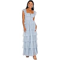 fitted lace wedding dress Christabelle Floral Ruffle Maxi Dress main image 0