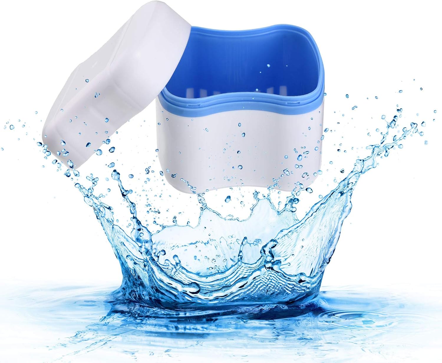 2 Denture Bath Cases with 2 Denture Cleaner Brushes Denture Cups Denture Boxes Bath Dentures Container with Basket Denture Holder Denture Brush Retainer Case for Travel Retainer Cleaning: Health & Personal Care