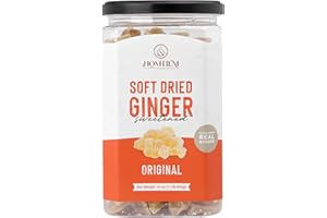 Homtiem Dried Crystallized Ginger(16 Ounce)Soft, Chews and Candied Delicious Gingers,No Artificial Colors, Easy to eat, keep and use, Real ginger candied pieces,All-Natural and Preservative-Free(1 LB)