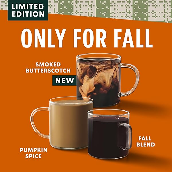 STARBUCKS K-CUP COFFEE PODS, MEDIUM ROAST COFFEE FOR KEURIG COFFEE MAKERS, FALL BLEND, 100% ARABICA, LIMITED EDITION, 6 BOXES (60 PODS TOTAL)