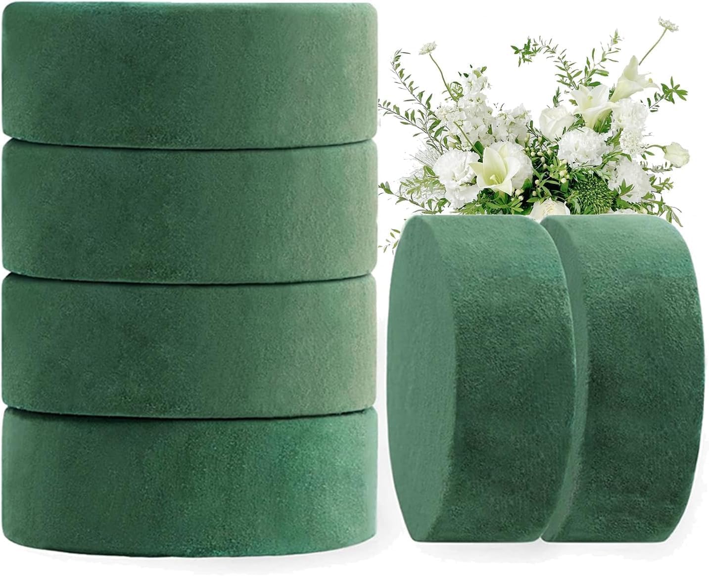 BRITECO 6 Pcs Floral Foam Rounds - Foam for Fresh and Artificial Flowers, 8cm Diameter, Easy to Use, Perfect for Weddings and Home Decor