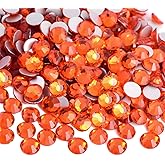 Flatback Rhinestones Round Gems for Nails Art and Crafts 4000Pcs SS12 3mm Glitter Crystals Stone DIY Bags Clothes Shoes (Orange)