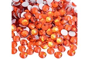 KZKCY Flatback Rhinestones Round Gems for Nails Art and Crafts 4000Pcs SS12 3mm Glitter Crystals Stone DIY Bags Clothes Shoes (Orange)