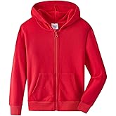 Spring&Gege Youth Solid Fleece Hoodies Soft Full Zip Hooded Sweatshirts for Children (3-12 Years)