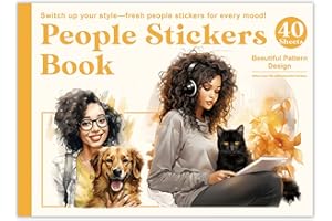 Bomichi Black Girl Sticker Book, 40 Sheets 283 Pcs Journaling Scrapbooking Stickers for Journaling Scrapbooking Bullet Journals Planners Letter Card Making Collage Art Crafts Water Bottle