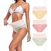 ANLIQI Women's Modal Underwear High Waisted Full Coverage Briefs Soft Stretch Breathable Ladies Hipster Panties Multipack
