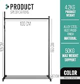 Klass Home Collection Portable Heavy Duty Clothes Rail with Shelf Black view 4