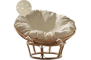 Sqodok Papasan Cushion Cover Only, 55in Outdoor Indoor Papasan Chair Cushion Covers Water Resistant, Machine Washable Papasan Chair Cushion Slipcover with Zipper and Straps (Beige)