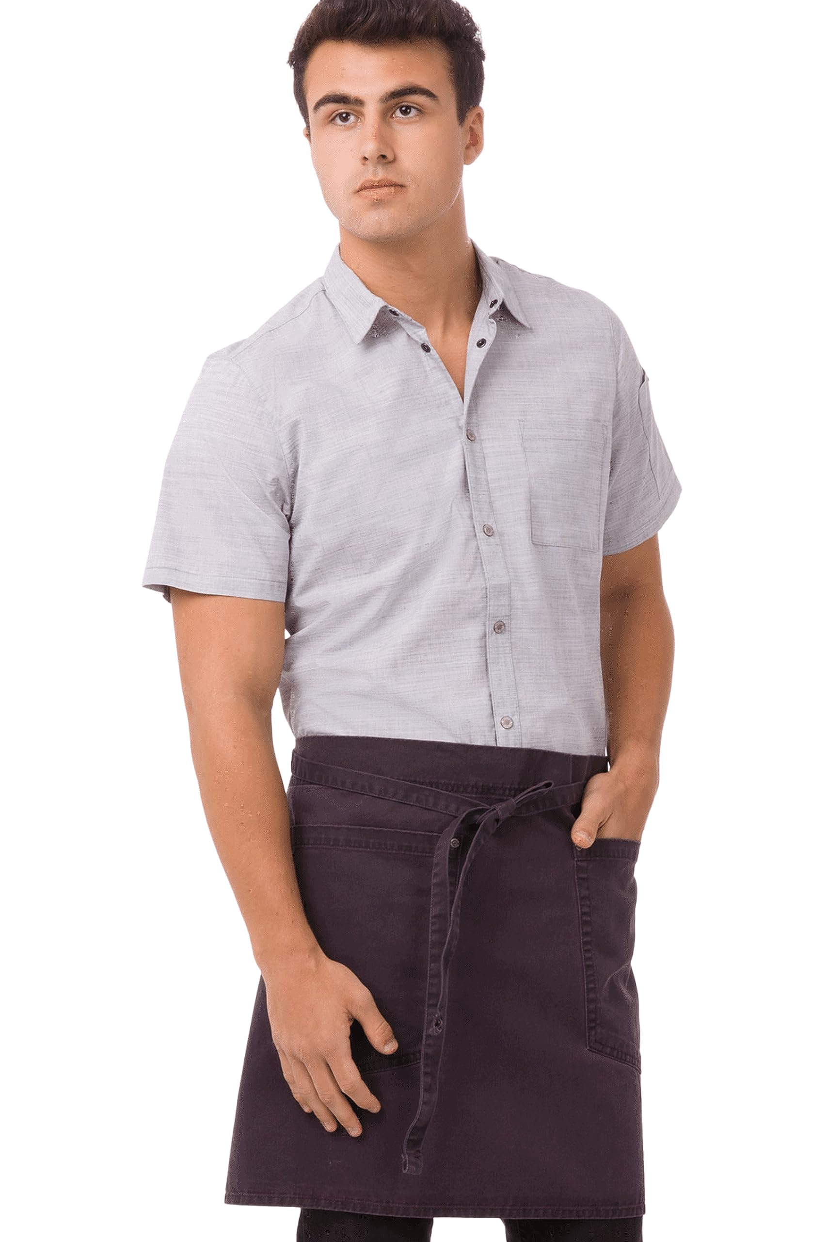 Chef Works Ahwaq014egg0 Half Bistro Apron, Eggplant, One Size