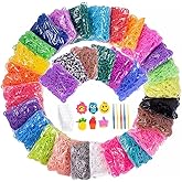 15000+ Loom Rubber Band Refill Kit in 31 Colors, Bracelet Making Kit for Kids Weaving DIY Crafting Gift, with 13500 Loom Bands,500 Clips,15 Charms, 6 Crochet Hooks,2 Y Looms