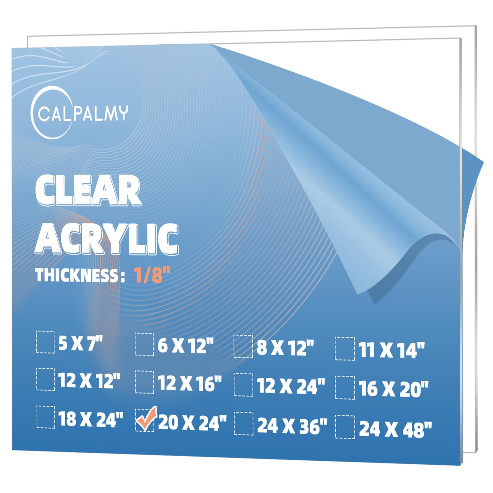Photo 1 of *8reference image**CALPALMY (2 Pack) 1/8" Thick Clear Acrylic Sheets - 20" x 24" Pre-Cut Plexiglass Sheets for Craft Projects, Signs, Display Cases, Sneeze Guard and More - Cut with Engraver, Power Saw or Hand Tools