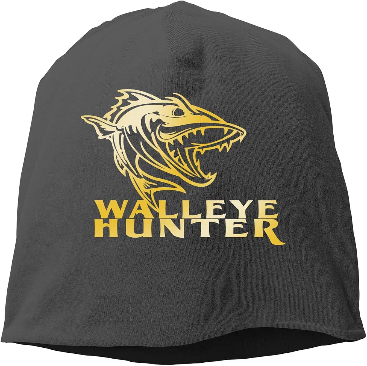 Unisex Beanie Cap, Walleye Hunter Trendy Cuffed Skull Knit