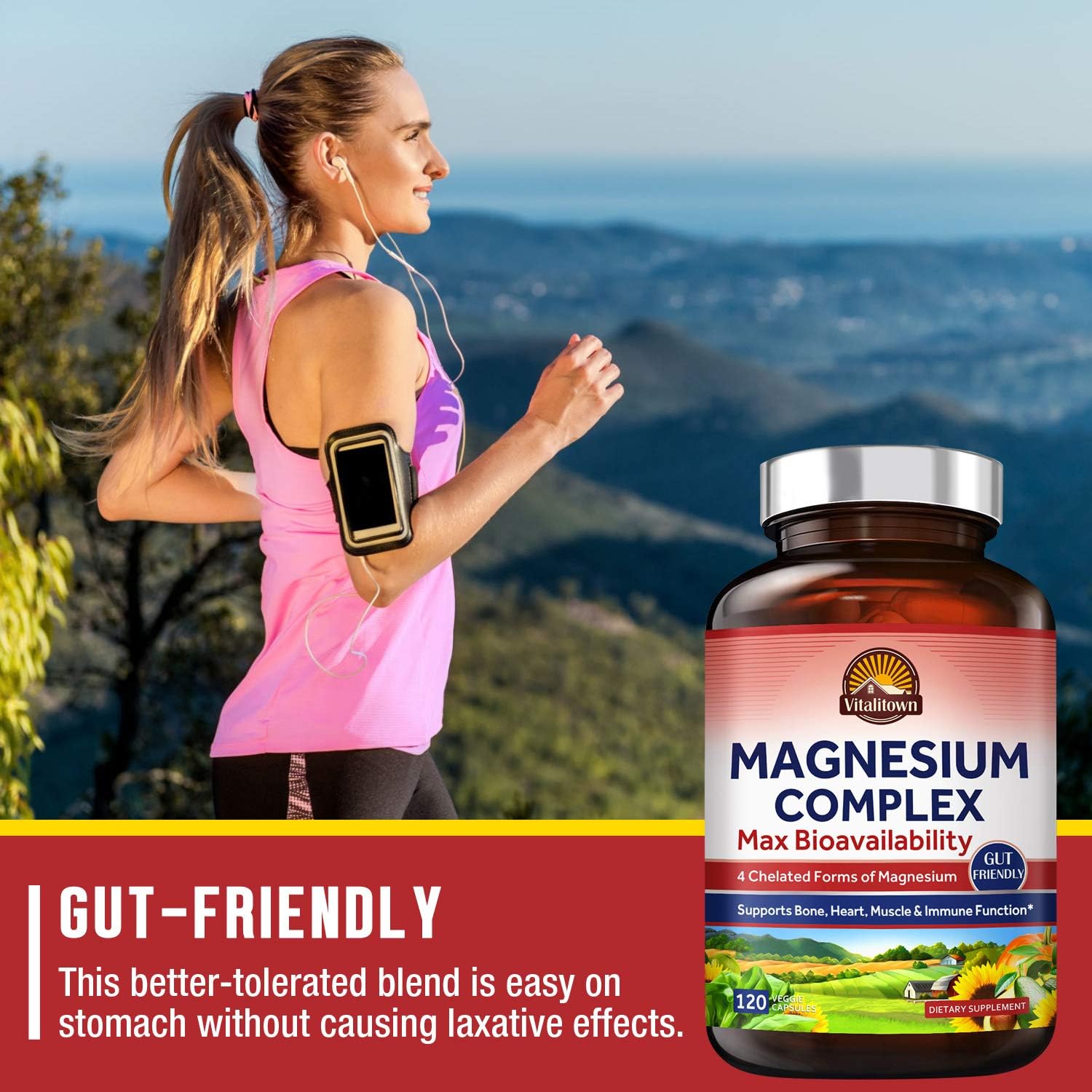 Vitalitown Magnesium Complex, Magnesium Glycinate, Malate, Taurate & Citrate, Chelated Forms, High Absorption, Bone, Heart, Muscle, Immune, Brain, Heart, Energy, Sleep & Digestion, Non-GMO: Musical Instruments