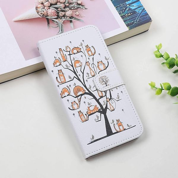 Skyhewen Samsung Galaxy A22 4G Case Flip PU Leather Shockproof Wallet Card Slots Premium Cover for Samsung Galaxy A22 4G with Magnetic Closure Built in Kickstand Tree