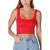 NIKIBIKI Women Seamless Chevron Ribbed Crop Top, Made in U.S.A, One Size
