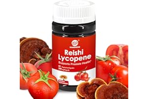 GANOHERB Lycopene 100mg Supplement with Reishi Mushroom 200mg for Immune Support, Natural Tomato Extract Mushroom Capsules, Vegan, Non-GMO Gluten-Free, 60 Rapid Release Capsules
