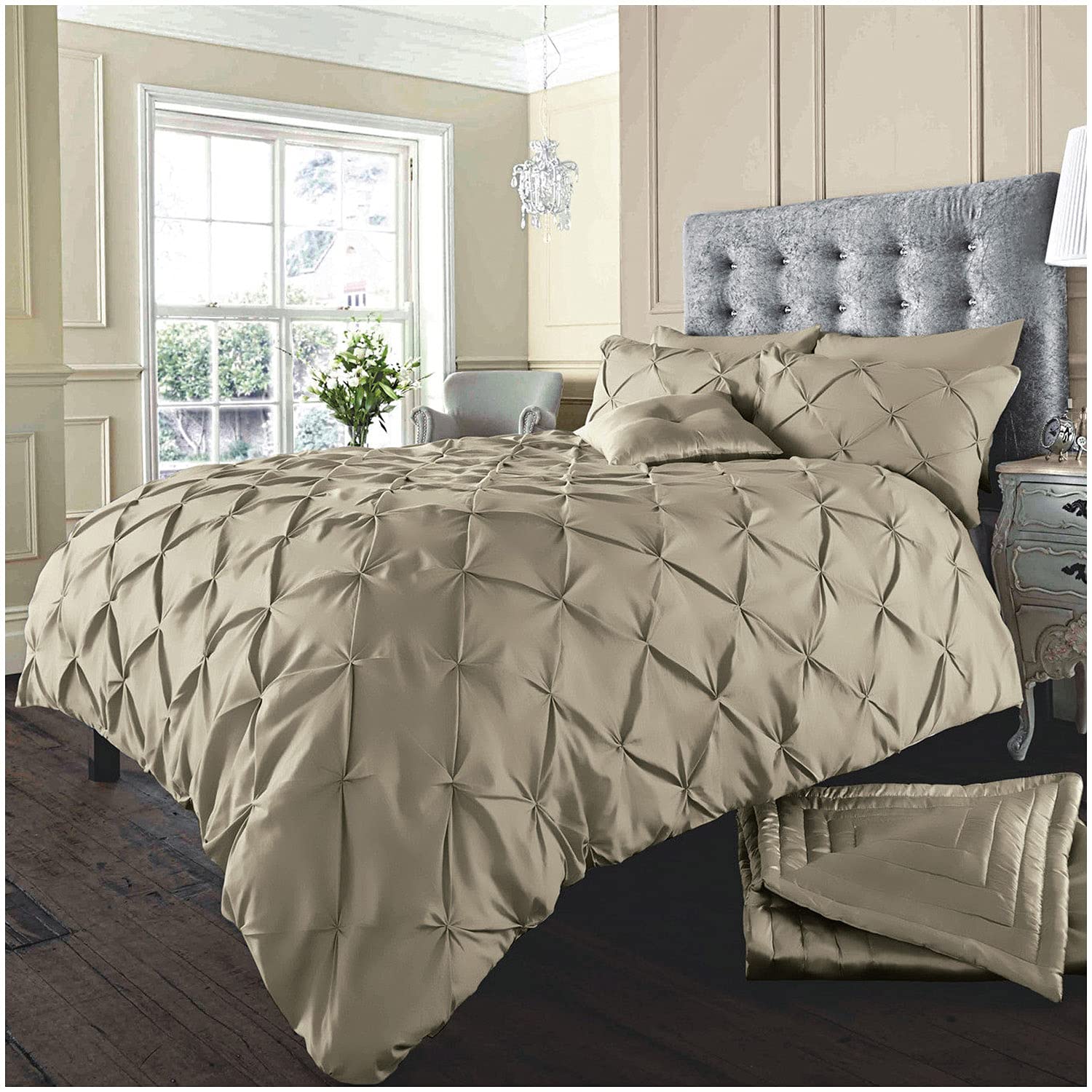Gaveno Cavalia Signature Collection Alford Set with Duvet Cover and Pillow, Polyester-Cotton, Latte, Case Double — image 1