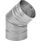 M&amp;G DuraVent 3PVL-E45R Duravent Elbow Insulated 3 Inch Double Wall 45 Deg. Steel