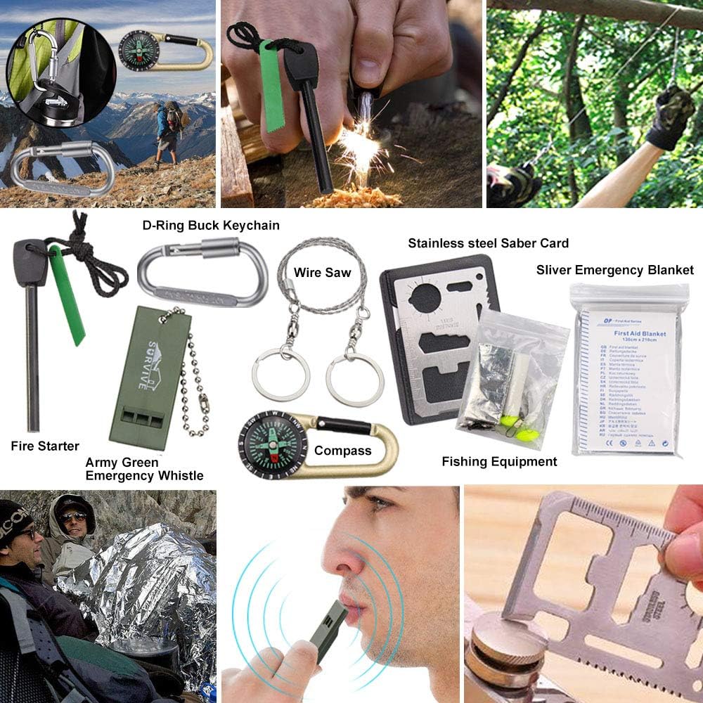 Monoki First Aid Survival Kit, 302Pcs Tactical Molle EMT IFAK Pouch Outdoor Gear EDC Emergency Survival Kits First Aid Kit Trauma Bag for Hiking Camping Hunting Car Travel or Adventures : Sports & Outdoors